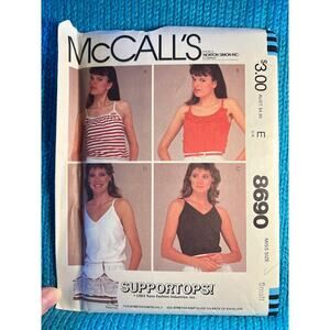 McCalls 8690 Sewing pattern knit tank camisole top shirt size small